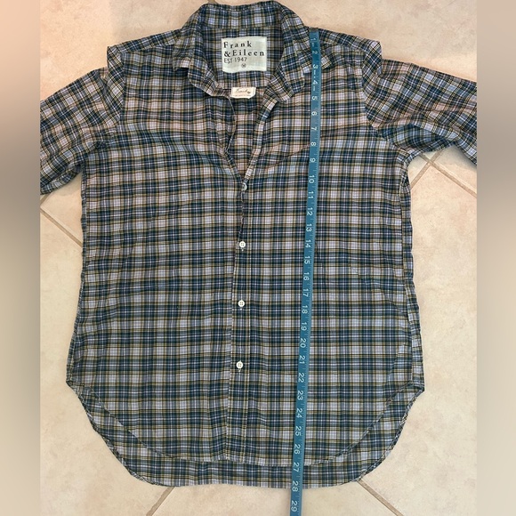 Frank & Eileen “Frank” Blue Green Yellow Plaid Shirt Medium - Picture 7 of 8